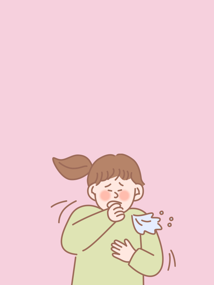 가래를 동반한 기침을 해요~ 폐렴구균 감염증 타이틀 배경 이미지