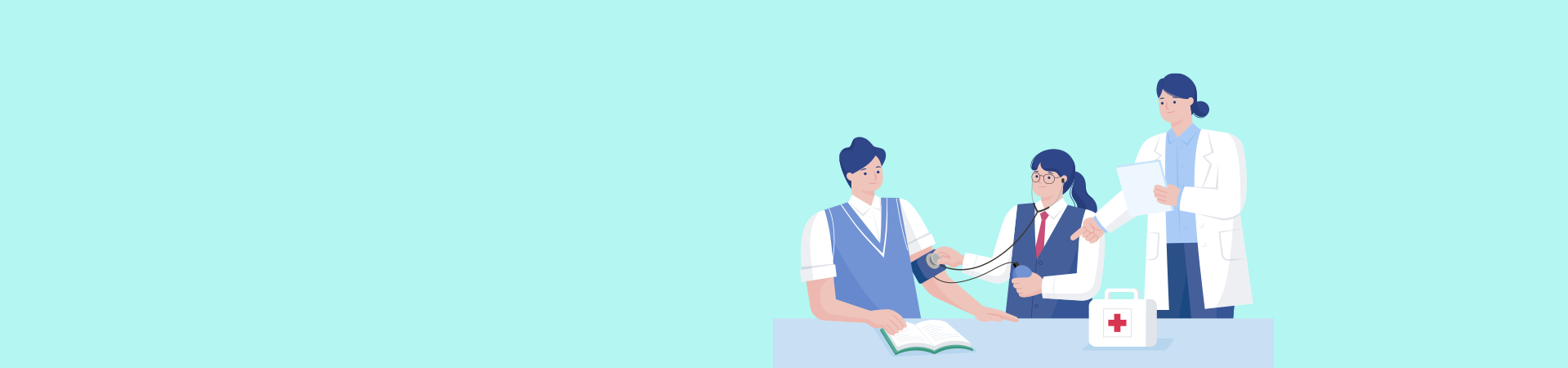 학교 미래 건강인재 의학 체험 교육 타이틀 배경 이미지