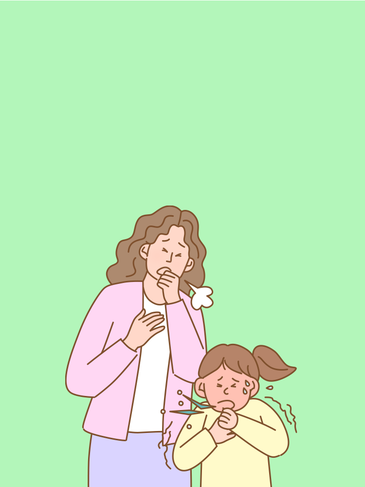 기침 뒤에 숨어 있는 백일해 타이틀 배경 이미지