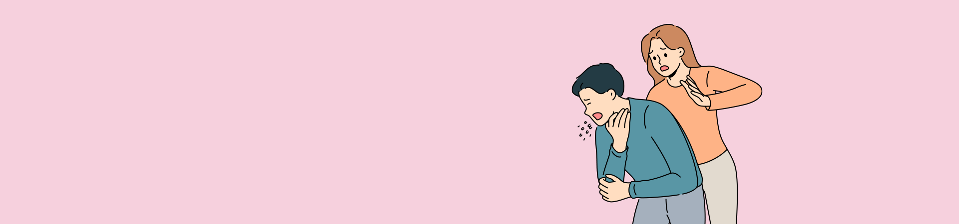 숨을 쉴 수가 없어요. 기도 폐쇄 타이틀 배경 이미지